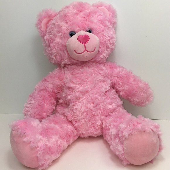 Build A Bear Workshop Plush Teddy Bear Pink Heart Nose Stuffed Animal 17" BAB - Picture 12 of 12